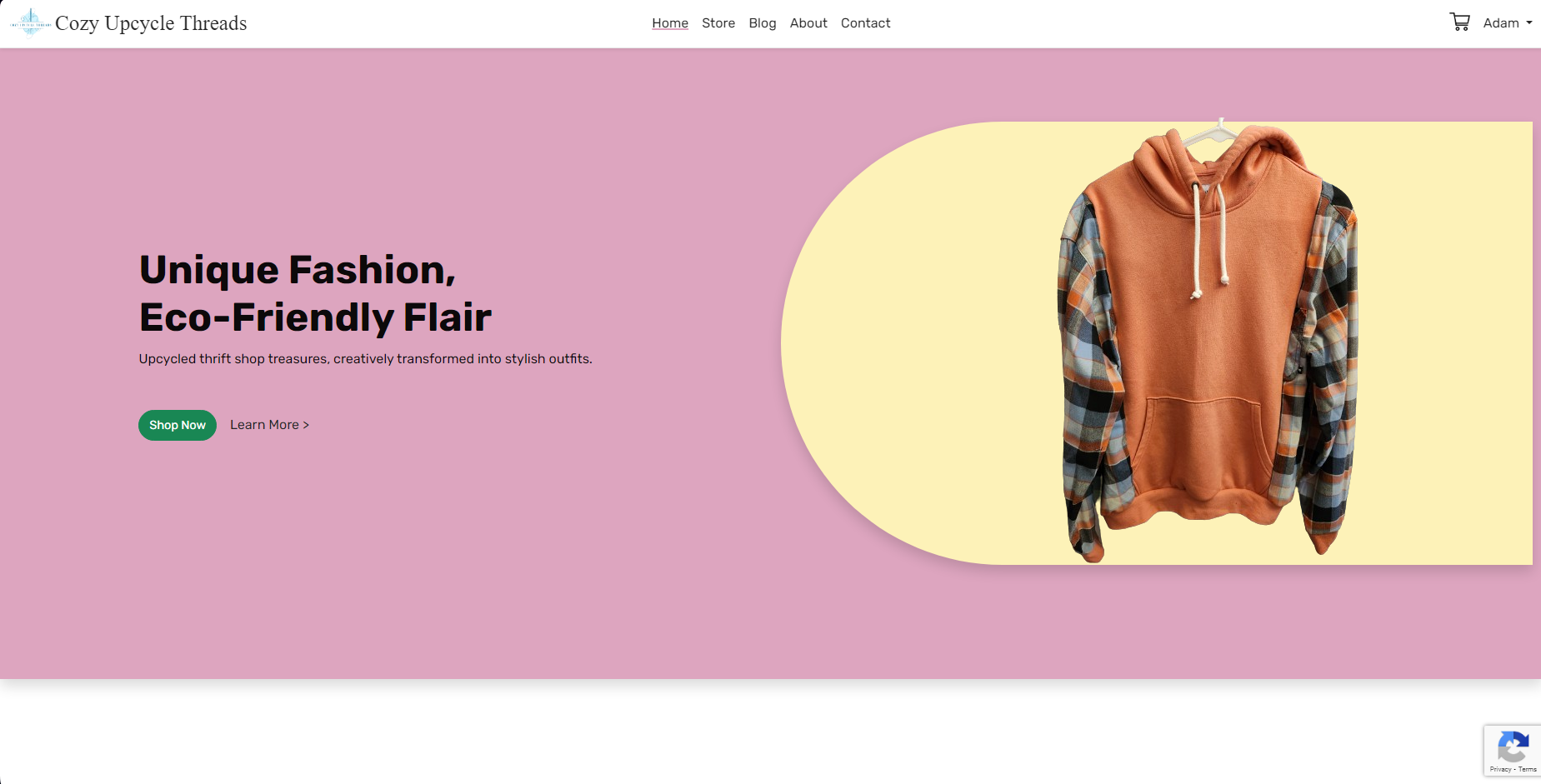 Cozy Upcycle Threads Homepage
